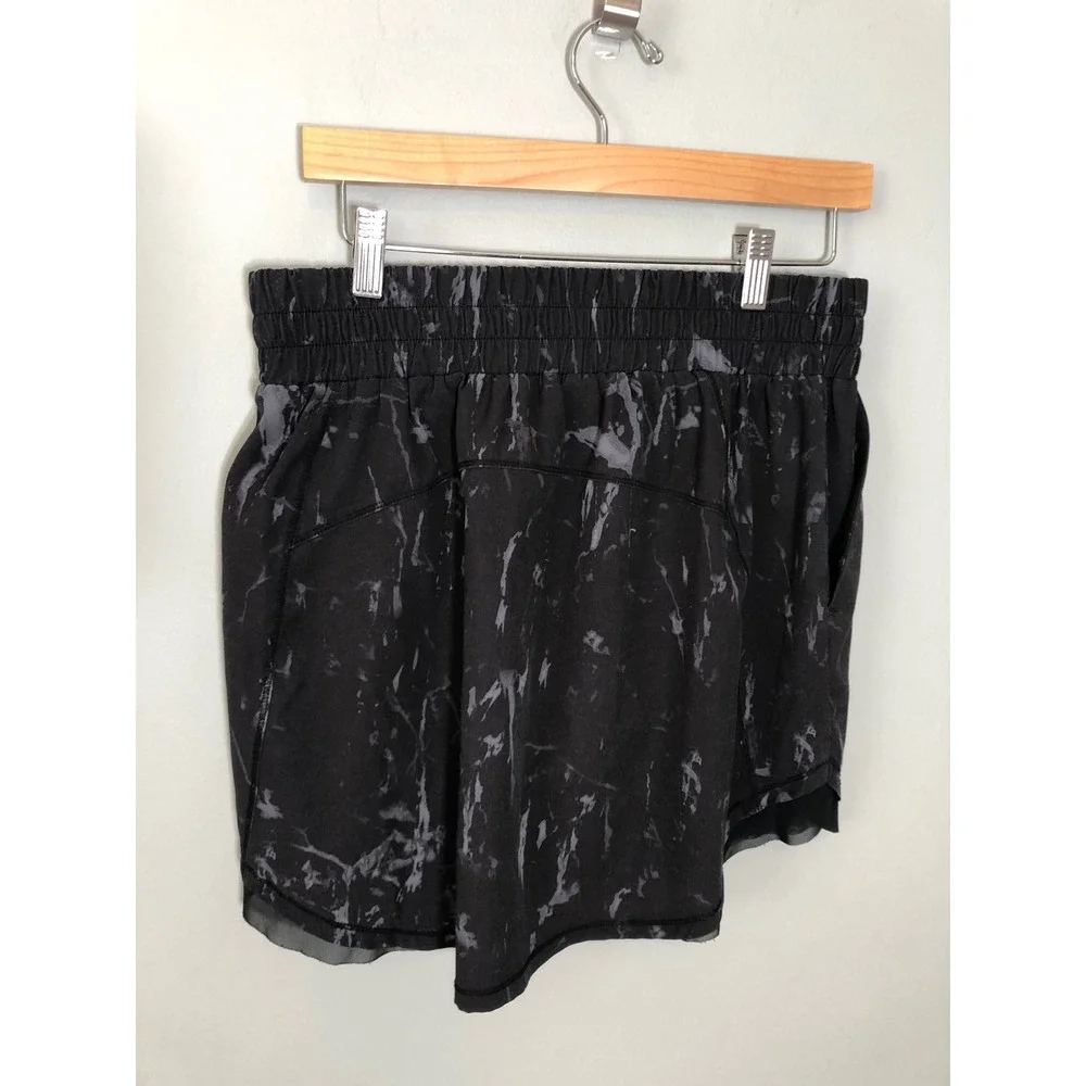 RBX Skort Womens Medium Black Gray Marble Print Active Tennis Skirt Pockets